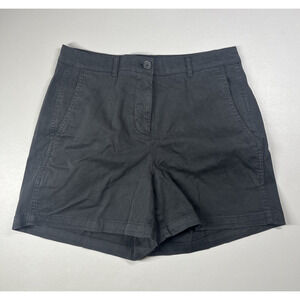 J Crew 4" Heritage Chino Short Womens 0 Black Cotton Shorts Flat Front